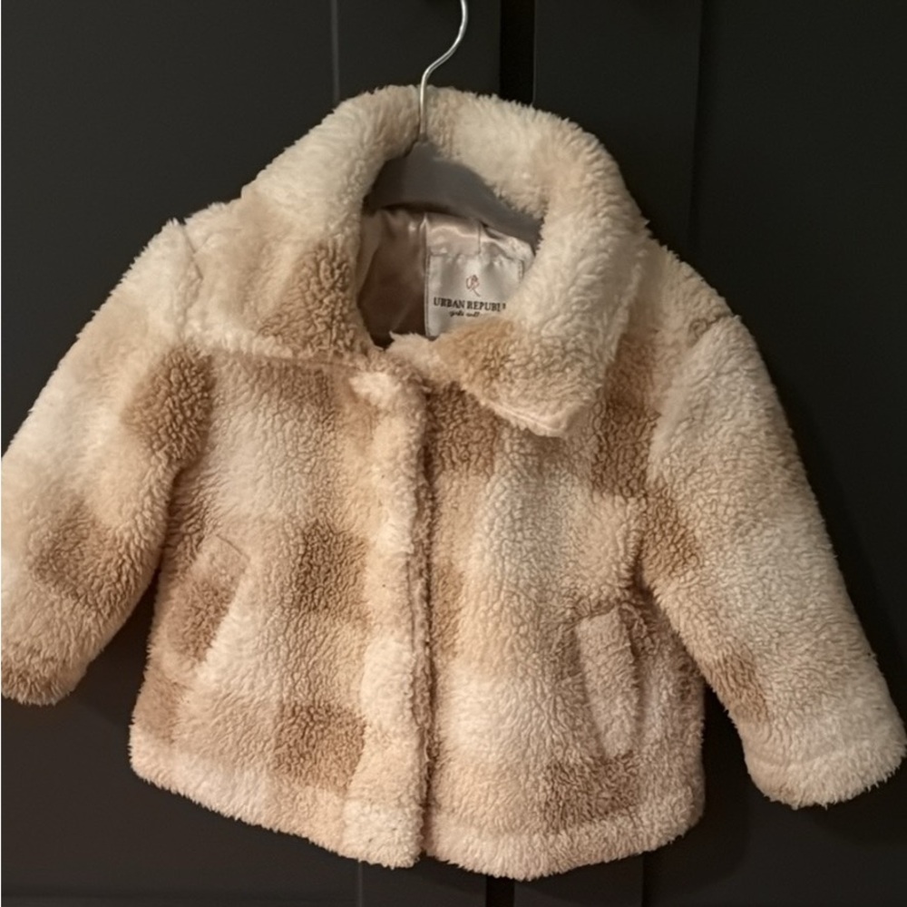 Urban Republic Kids' Beige and Cream Fleece Jacket